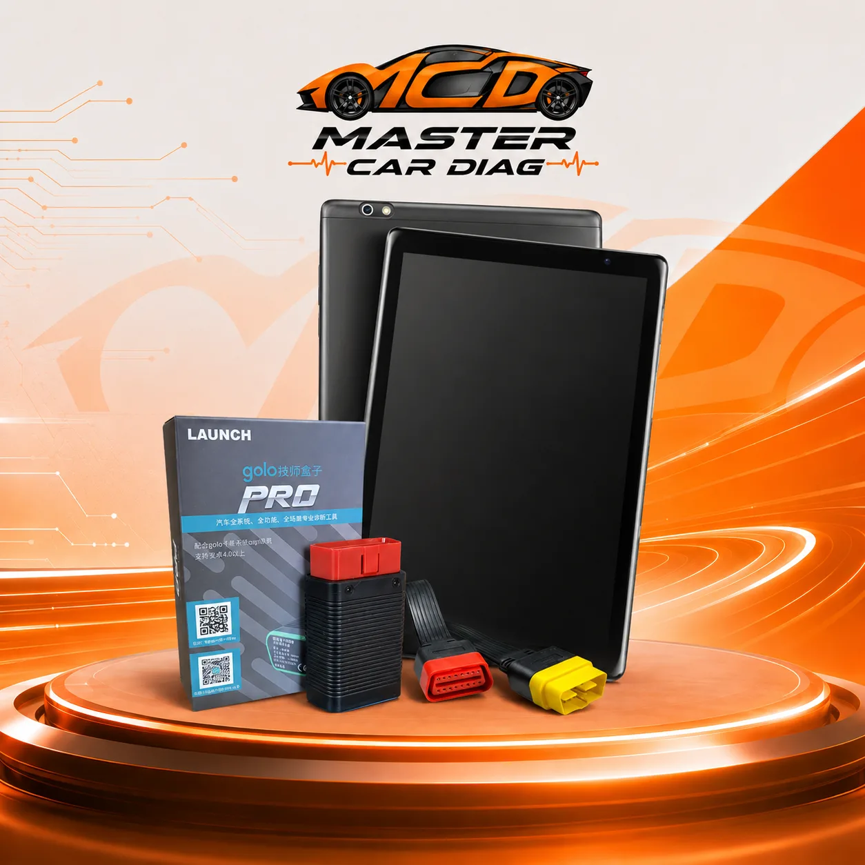 Launch XPRO 5 diagnostik set — tablet ve golo Pro 4 VCI